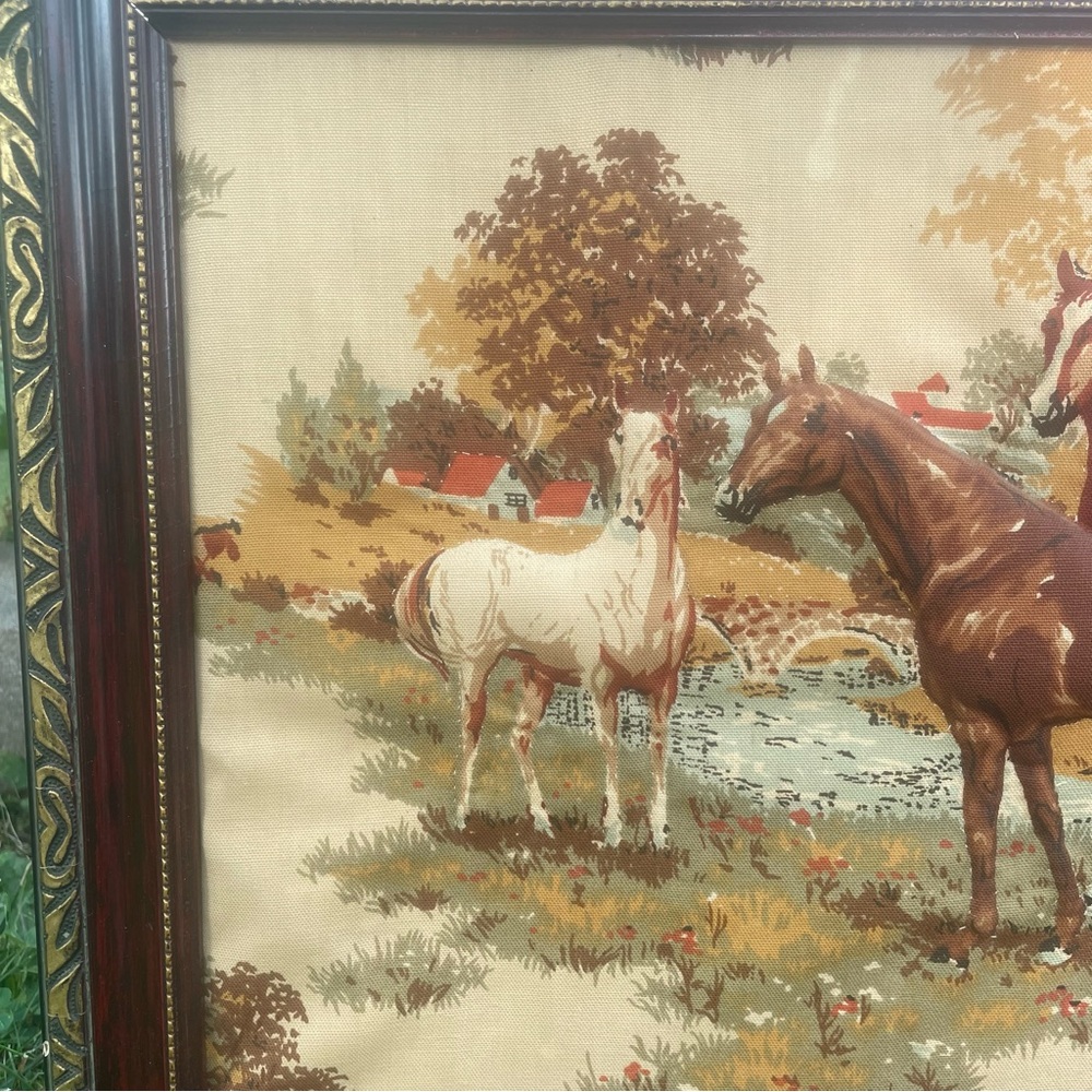 Vintage Fabric Horse Art – Trapunto 3D Wall Hanging Rustic Equestrian Decor - Picture 7 of 11